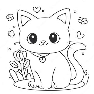 Pagina Para Colorir Da Garota Gato Fofa Com Flores 77731 20292