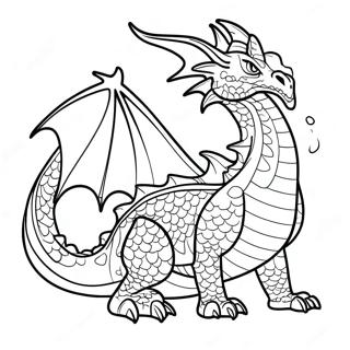 Pagina Para Colorir Dragao Majestoso Que Solta Fogo 77861-20390