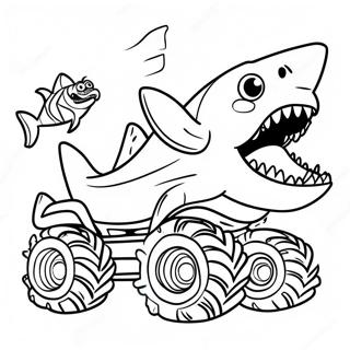 Pagina Para Colorir Do Caminhao Monstro Tubarao Colorido 78043-20535