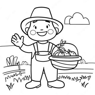 Pagina Para Colorir Fazendeiro Feliz Com Cesta De Colheita 78430-20840