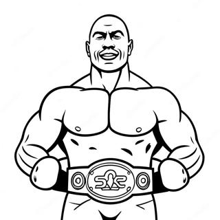 Pagina Para Colorir Do The Rock Com O Cinturao De Campeao 78534 20917