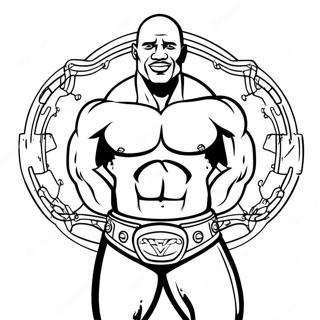 Pagina Para Colorir Do The Rock Com O Cinturao De Campeao 78534 20918