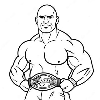 Pagina Para Colorir Do The Rock Com O Cinturao De Campeao 78534 20919