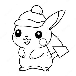 Pagina Para Colorir Do Pikachu Com Um Chapeu De Papai Noel 79047-21310