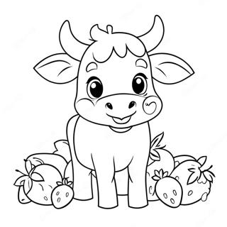 Vaca Fofa De Morango Páginas Para Colorir