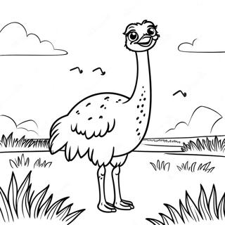 Avestruz No Campo Aberto Pagina Para Colorir 80442 22387
