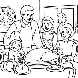 Pagina Para Colorir De Reuniao Familiar Alegre De Acao De Gracas 80822-22680