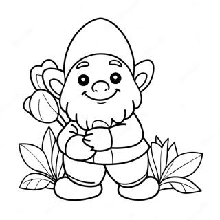 Pagina Para Colorir Do Gnomo Do Dia Dos Namorados Segurando Flores 81081-22882