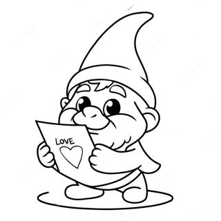 Pagina Para Colorir Do Gnomo Do Dia Dos Namorados Com Carta De Amor 81083-22891