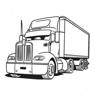 Desenho Para Colorir De Caminhao Semi Colorido Dirigindo Em Uma Rodovia 81158-22939