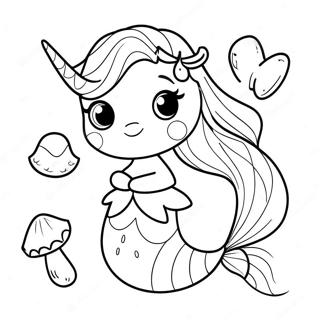 Pagina Para Colorir De Unicornio Sereia Fofa Com Conchas 81544-23241