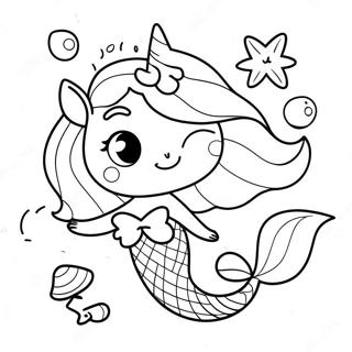 Pagina Para Colorir De Unicornio Sereia Fofa Com Conchas 81544-23243