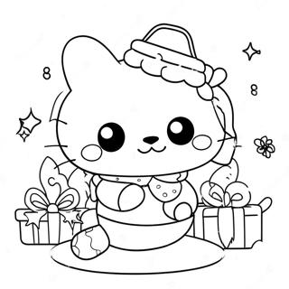 Natal Sanrio Páginas Para Colorir