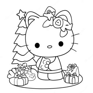 Pagina Para Colorir Da Hello Kitty Decorando Uma Arvore De Natal 81751-23401