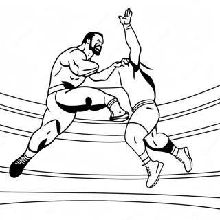 Pagina Para Colorir Do Lutador Da Wwe Pulando Sobre O Oponente 81930-23538