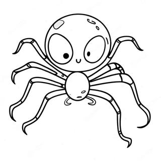 Aranha De Halloween Assustadora Na Pagina Para Colorir 82162-23747