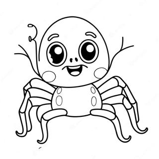 Aranha De Halloween De Desenho Animado Fofa Na Pagina Para Colorir 82163-23724