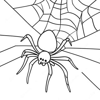 Aranha De Halloween Assustadora Na Teia Na Pagina Para Colorir 82164-23725