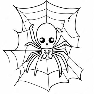 Aranha De Halloween Assustadora Na Teia Na Pagina Para Colorir 82164-23754