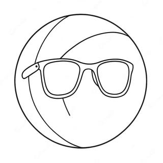 Pagina Para Colorir De Bola De Praia Com Oculos De Sol 82395 23934