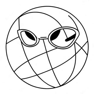 Pagina Para Colorir De Bola De Praia Com Oculos De Sol 82395 23936