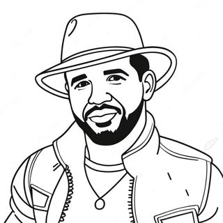 Pagina Para Colorir Do Drake Com Um Chapeu Legal 82444-23967