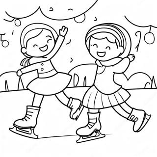 Pagina Para Colorir Da Cena Divertida De Patinacao No Gelo 82496-24006