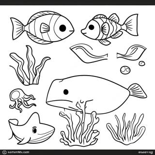 Desenho Para Colorir De Animais Marinhos 82803-24243