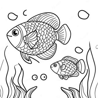 Desenho Para Colorir De Peixes Coloridos Nadando 82804-24245