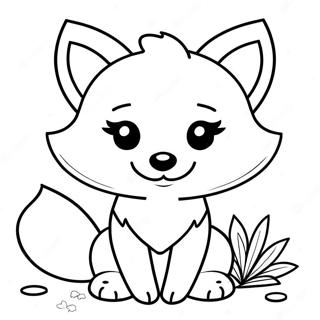 Raposa Kawaii Páginas Para Colorir