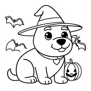 Cachorro De Halloween Páginas Para Colorir