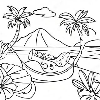 Pagina Para Colorir De Cena Tropical De Luau 84675-25709