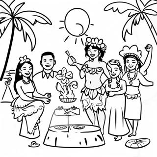 Pagina Para Colorir De Festa De Luau Colorida 84677-25719