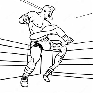 Desenho Para Colorir Do Lutador Da Wwe Pulando Sobre O Oponente 85288-26269