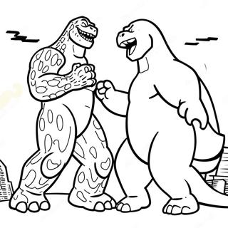 Godzilla Vs Kong Páginas Para Colorir