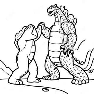 Desenho Para Colorir Da Epica Batalha Entre Godzilla E Kong 85314-26290