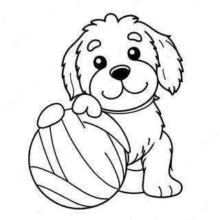 Pagina Para Colorir De Um Goldendoodle Brincalhao Com Uma Bola 85520-26457