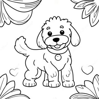 Pagina Para Colorir De Um Goldendoodle Brincalhao Com Uma Bola 85520-26458