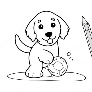 Pagina Para Colorir De Um Goldendoodle Brincalhao Com Uma Bola 85520-26460
