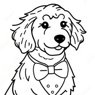 Pagina Para Colorir De Um Goldendoodle Feliz Com Uma Gravata Borboleta 85521-26462