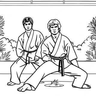 Pagina Para Colorir Da Cena Do Dojo Cobra Kai 85596-26510