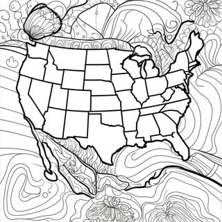 Pagina Para Colorir Do Mapa Detalhado Dos Eua 85828-26689