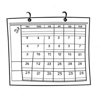 Calendário Páginas Para Colorir