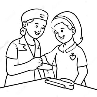 Pagina Para Colorir De Enfermeira Amigavel Ajudando Paciente 86211 26999