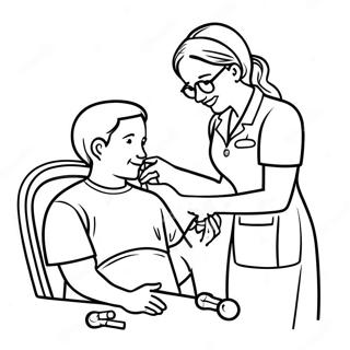 Pagina Para Colorir De Enfermeira Amigavel Ajudando Paciente 86211 27000