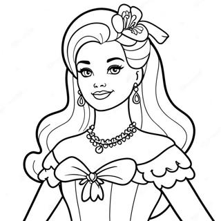 Pagina Para Colorir Da Barbie Em Vestido Vintage 86262-27038