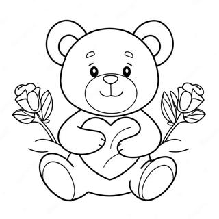 Pagina Para Colorir De Urso De Pelucia Adoravel Do Dia Dos Namorados 86623-27325