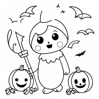 Halloween Kawaii Páginas Para Colorir