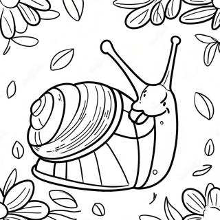 Caracol Sorridente Em Uma Folha Pagina Para Colorir 86981-27601