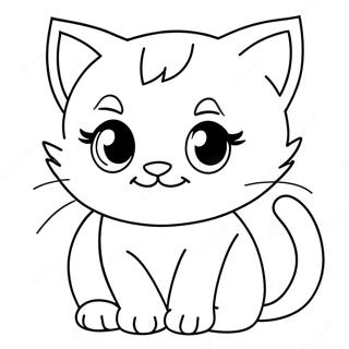 Gatinho Doce Brincando Pagina Para Colorir 87033-27645